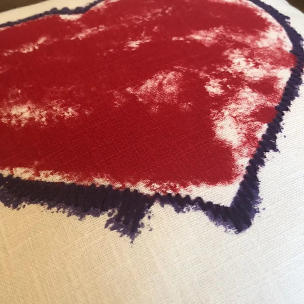 JAS heart throw pillow 18 x 18”